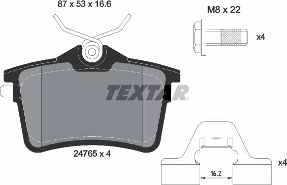 Textar 2476501 - Σετ τακάκια, δισκόφρενα parts5.com