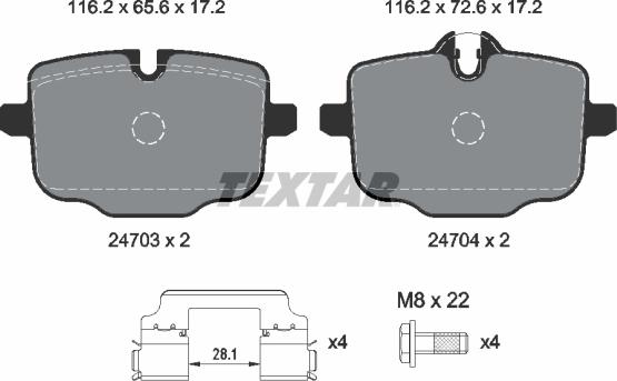 Textar 2470303 - Brake Pad Set, disc brake parts5.com