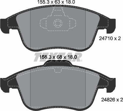 Textar 2471001 - Piduriklotsi komplekt,ketaspidur parts5.com