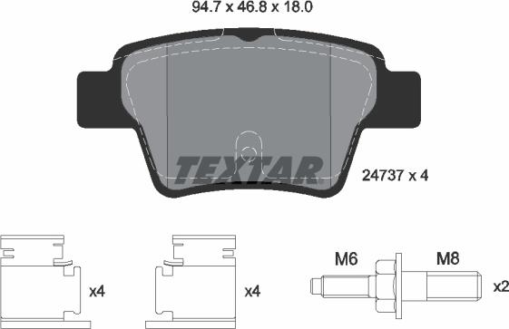 Textar 2473701 - Fékbetétkészlet, tárcsafék parts5.com