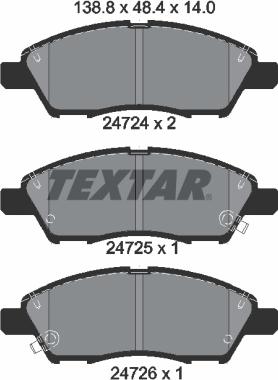 Textar 2472401 - Brake Pad Set, disc brake parts5.com