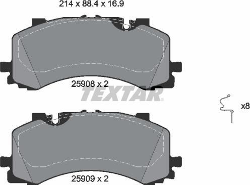 Textar 2590801 - Juego de pastillas de freno parts5.com