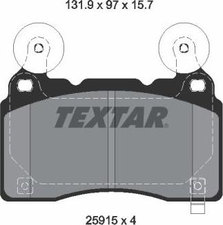 Textar 2591501 - Juego de pastillas de freno parts5.com