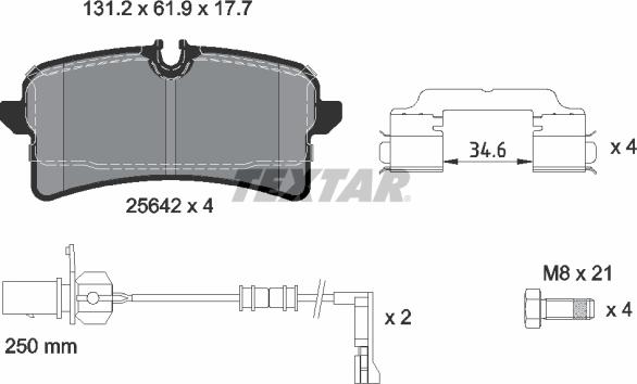 Textar 2564201 - Fren balata seti, diskli fren parts5.com