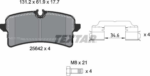 Textar 2564203 - Fren balata seti, diskli fren parts5.com