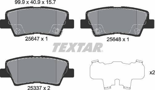 Textar 2564701 - Set placute frana,frana disc parts5.com