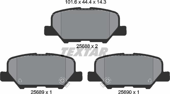 Textar 2568801 - Set placute frana,frana disc parts5.com