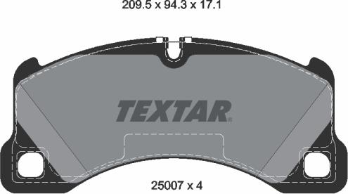 Textar 2500701 - Комплект спирачно феродо, дискови спирачки parts5.com