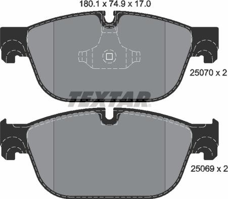 Textar 2507001 - Brake Pad Set, disc brake parts5.com