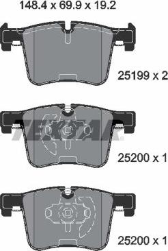 Textar 2519901 - Piduriklotsi komplekt,ketaspidur parts5.com