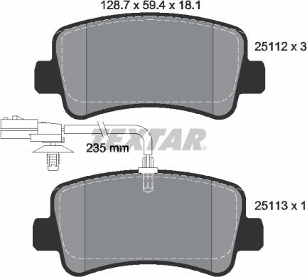 Textar 2511201 - Set placute frana,frana disc parts5.com