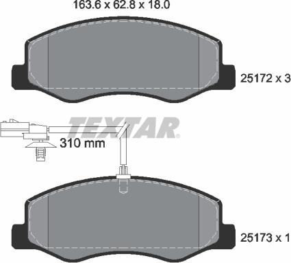 Textar 2517201 - Set placute frana,frana disc parts5.com