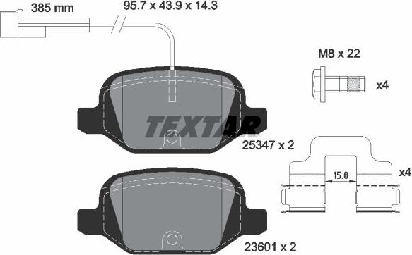 Textar 2534701 - Juego de pastillas de freno parts5.com