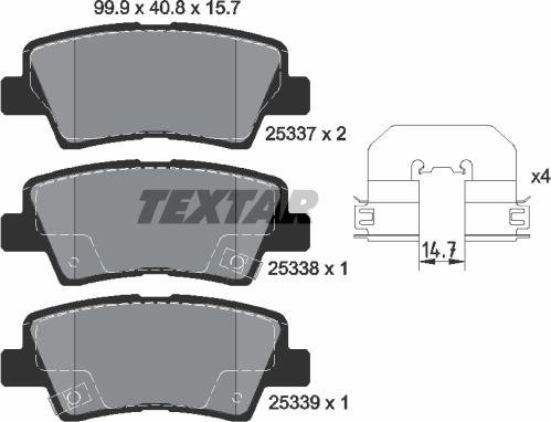 Textar 2533703 - Set placute frana,frana disc parts5.com