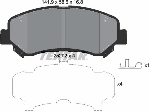 Textar 2520201 - Juego de pastillas de freno parts5.com