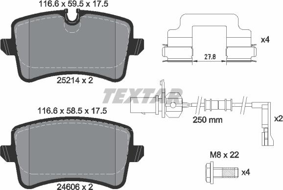 Textar 2521404 - Fren balata seti, diskli fren parts5.com