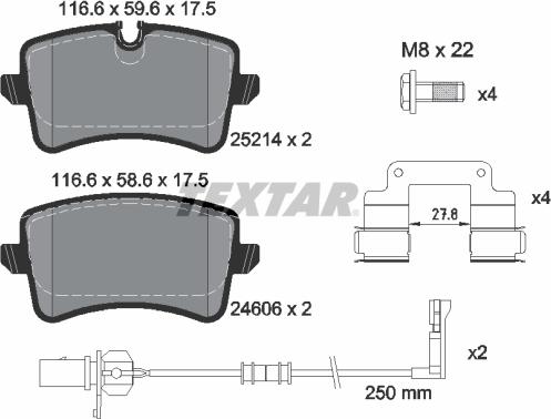 Textar 2521405 - Fren balata seti, diskli fren parts5.com