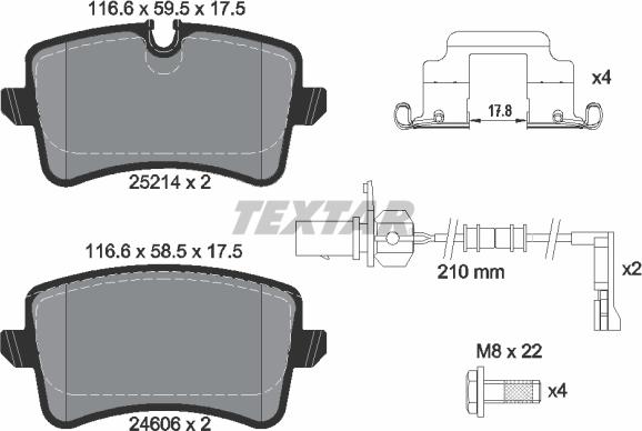 Textar 2521402 - Fren balata seti, diskli fren parts5.com