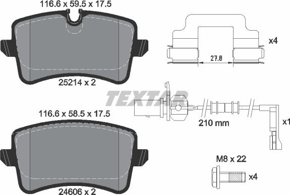 Textar 2521413 - Fren balata seti, diskli fren parts5.com