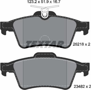 Textar 2521801 - Комплект спирачно феродо, дискови спирачки parts5.com