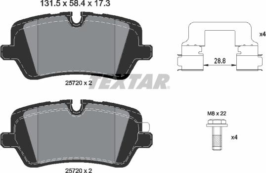 Textar 2572001 - Fékbetétkészlet, tárcsafék parts5.com