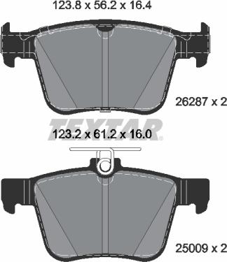 Textar 2628701 - Set placute frana,frana disc parts5.com