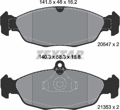 Textar 2054701 - Brake Pad Set, disc brake parts5.com