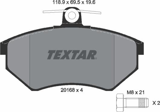 Textar 2016804 - Jarrupala, levyjarru parts5.com