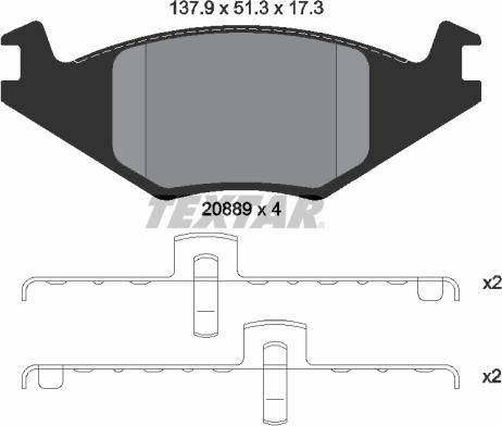 Textar 2088902 - Bremsbelagsatz, Scheibenbremse parts5.com