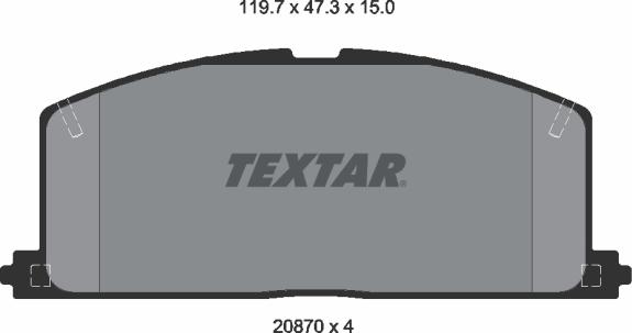 Textar 2087001 - Fékbetétkészlet, tárcsafék parts5.com