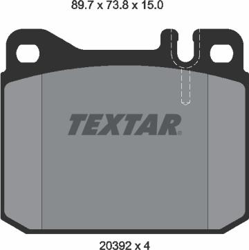 Textar 2039204 - Fékbetétkészlet, tárcsafék parts5.com