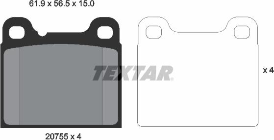 Textar 2075506 - Set placute frana,frana disc parts5.com