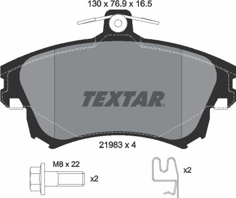 Textar 2198304 - Komplet zavornih oblog, ploscne (kolutne) zavore parts5.com