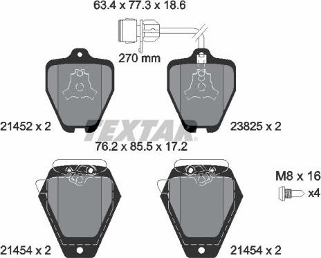 Textar 2145201 - Juego de pastillas de freno parts5.com