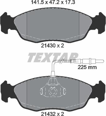 Textar 2143001 - Komplet pločica, disk-kočnica parts5.com