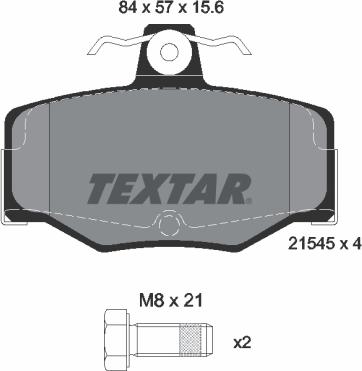 Textar 2154501 - Juego de pastillas de freno parts5.com