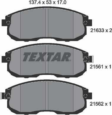 Textar 2156101 - Juego de pastillas de freno parts5.com