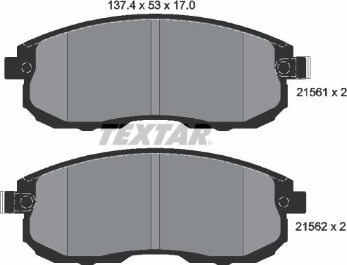 Textar 2156201 - Brake Pad Set, disc brake parts5.com