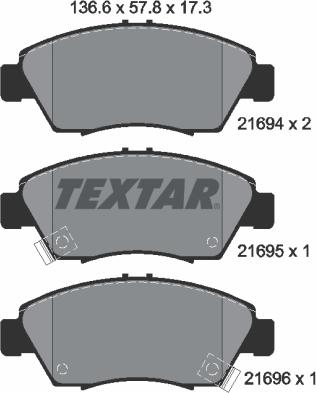 Textar 2169401 - Set placute frana,frana disc parts5.com