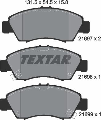 Textar 2169701 - Juego de pastillas de freno parts5.com