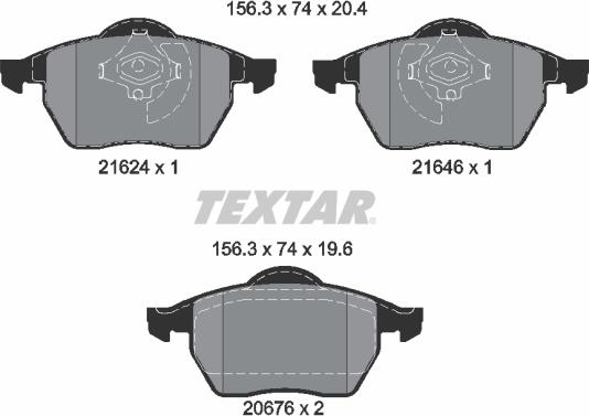 Textar 2162402 - Kit de plaquettes de frein, frein à disque parts5.com