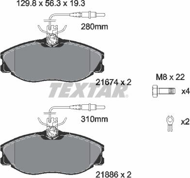 Textar 2167403 - Set placute frana,frana disc parts5.com