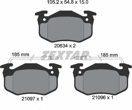 Textar 2109601 - Bremsbelagsatz, Scheibenbremse parts5.com