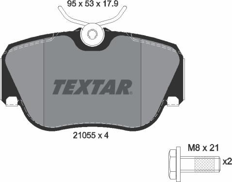 Textar 2105503 - Kit de plaquettes de frein, frein à disque parts5.com