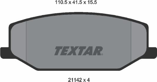 Textar 2114202 - Zestaw klocków hamulcowych, hamulce tarczowe parts5.com