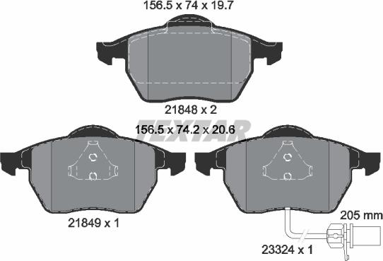 Textar 2184903 - Set placute frana,frana disc parts5.com