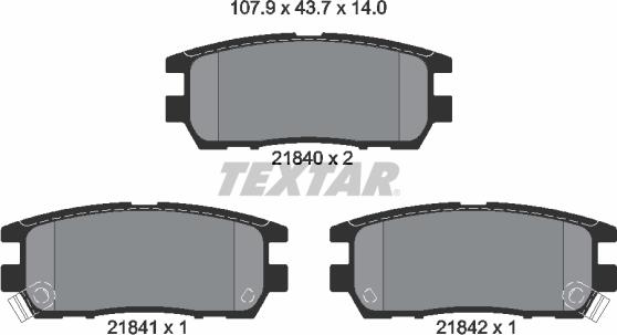 Textar 2184002 - Brake Pad Set, disc brake parts5.com