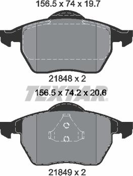 Textar 2184802 - Sada brzdových platničiek kotúčovej brzdy parts5.com