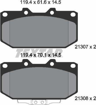 Textar 2130701 - Juego de pastillas de freno parts5.com