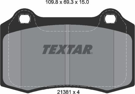 Textar 2138102 - Kit de plaquettes de frein, frein à disque parts5.com